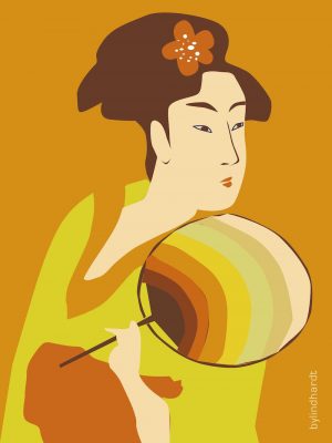 Japansk kvinde 2 plakat, retro inspireret